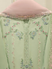 3 Piece- Pure Sheesha Silk Embroidered Suit S113030