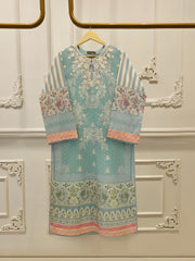 Digital Printed Embroidered Cambric Shirt S113137