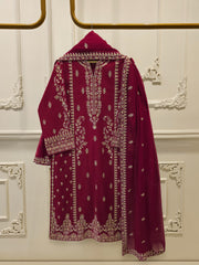 3 Piece - Embroidered Cambric Suit S113166