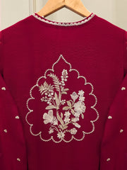 3 Piece - Pure Embroidered Cotton Net Suit S113500