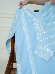 (Unstitched) 3 Piece - Embroidered Swiss Voile Suit KJ4202C