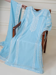 (Unstitched) 3 Piece - Embroidered Swiss Voile Suit KJ4202C
