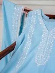 (Unstitched) 3 Piece - Embroidered Swiss Voile Suit KJ4202C