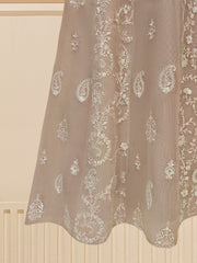 3 Piece - Pure Cotton Net Embroidered Frock S109521