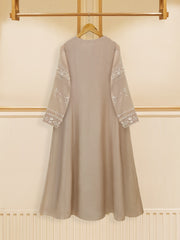 3 Piece - Pure Cotton Net Embroidered Frock S109521