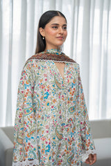 (Unstitched) 3 Piece - Pure Printed Cambric Suit FF-2120