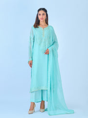 3 Piece - Embroidered Chiffon Suit S109940