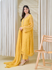 3 Piece - Embroidered Chiffon Suit S110113