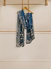 3 Piece - Pure Raw Silk Embroidered Suit S109640