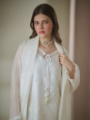 3 Piece - Pure Cotton Net Embroidered Suit S110151