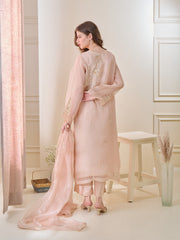 3 Piece - Pure Organza Embroidered Suit S110135