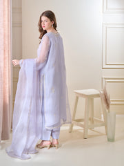 3 Piece - Pure Organza Embroidered Suit S110143