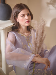 3 Piece - Pure Organza Embroidered Suit S110143