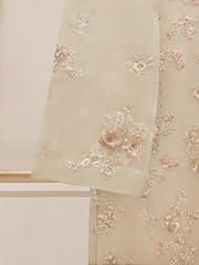 3 Piece - Pure Organza Embroidered Suit S110177