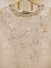 3 Piece - Pure Organza Embroidered Suit S110177