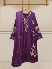 3 Piece - Pure Embroidered Raw Silk Suit S110153
