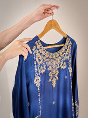 2 Piece- Pure Silk Net Embroidered Suit S110301