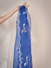 3 Piece- Pure Silk Net Embroidered Suit S110294