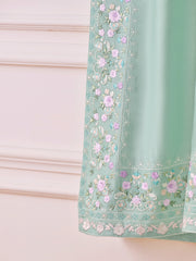 2 Piece- Pure Silk Net Embroidered Suit S110486