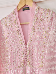 3 Piece - Pure Organza Embroidered Suit S110410