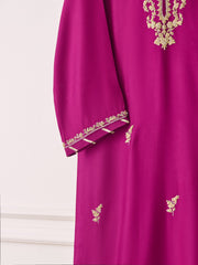 2 Piece- Pure Silk Net Embroidered Suit S110435