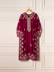 2 Piece- Pure Cotton Net Embroidered Suit S110745