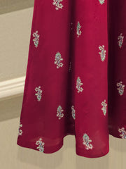 3 Piece - Pure Chiffon Embroidered Frock S111814