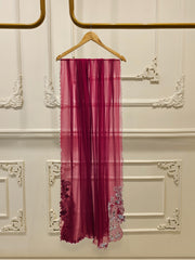 3 Piece - Pure Chiffon Embroidered Frock S111814