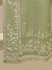 3 Piece - Pure Embroidered Organza Suit S111894