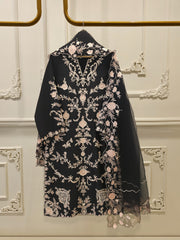 3 Piece- Pure Khadi Silk Embroidered Suit S112117