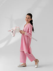 (Kids) 2 Piece - Embroidered Cambric Suit FKD-092