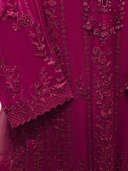 3 Piece - Pure Chiffon Embroidered Suit S112567