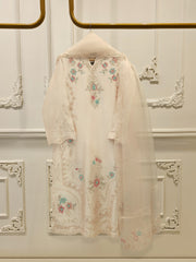 3 Piece- Pure Embroidered Sheesha Silk Suit S112727