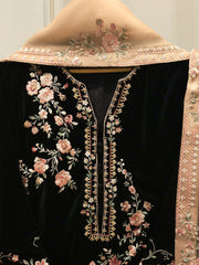 3 Piece - Embroidered Velvet Suit S112852