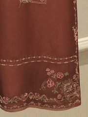 3 Piece- Pure Embroidered Sheesha Silk Suit S112858