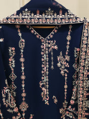 3 Piece - Pure Chiffon Embroidered Suit S112857