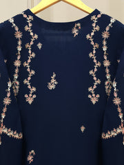 3 Piece - Pure Chiffon Embroidered Suit S112857