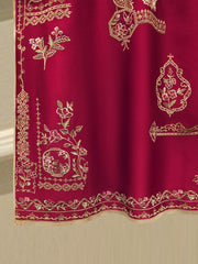 3 Piece- Pure Embroidered Sheesha Silk Suit S112897