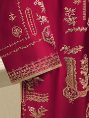 3 Piece- Pure Embroidered Sheesha Silk Suit S112897