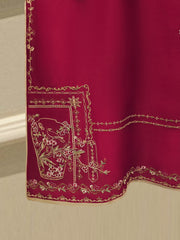 3 Piece- Pure Embroidered Sheesha Silk Suit S112897