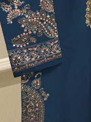 3 Piece- Pure Embroidered Sheesha Silk Suit S112899