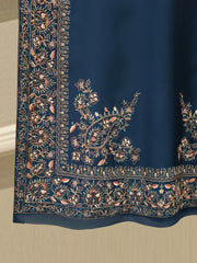 3 Piece- Pure Embroidered Sheesha Silk Suit S112899