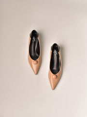 Pointy Taupe Heels FW00102