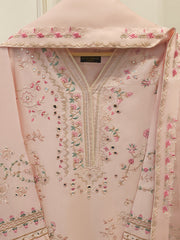 3 Piece- Pure Sheesha Silk Embroidered Suit S112990