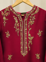 Pure Embroidered Sheesha Silk Shirt S113057