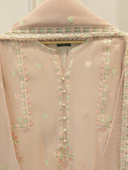 3 Piece - Pure Embroidered Cotton Net Suit S113171