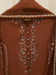 3 Piece - Pure Embroidered Cotton Net Suit S113221