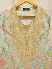 Digital Printed Embroidered Cambric Shirt S112869