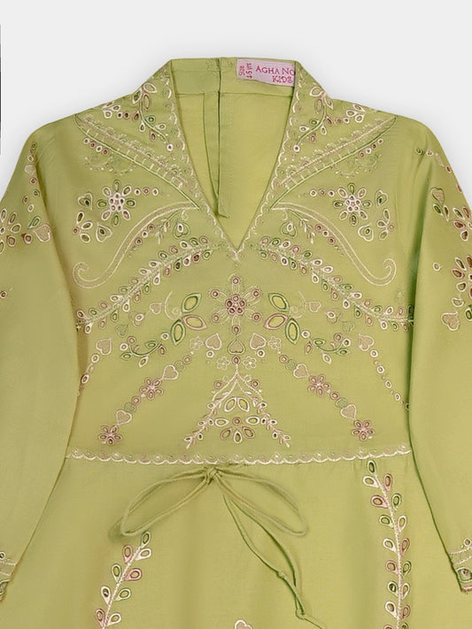 (Kid) Embroidered Cambric Suit WS010B