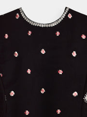 (Kids) 2 Piece - Embroidered Cotton Net Suit KD095